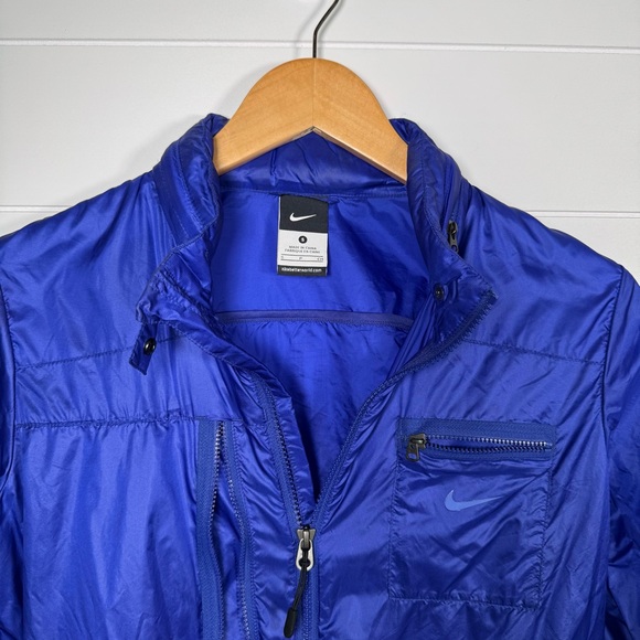 Nike Blue Lightweight packable running jacket with zipper hood small - Picture 3 of 9